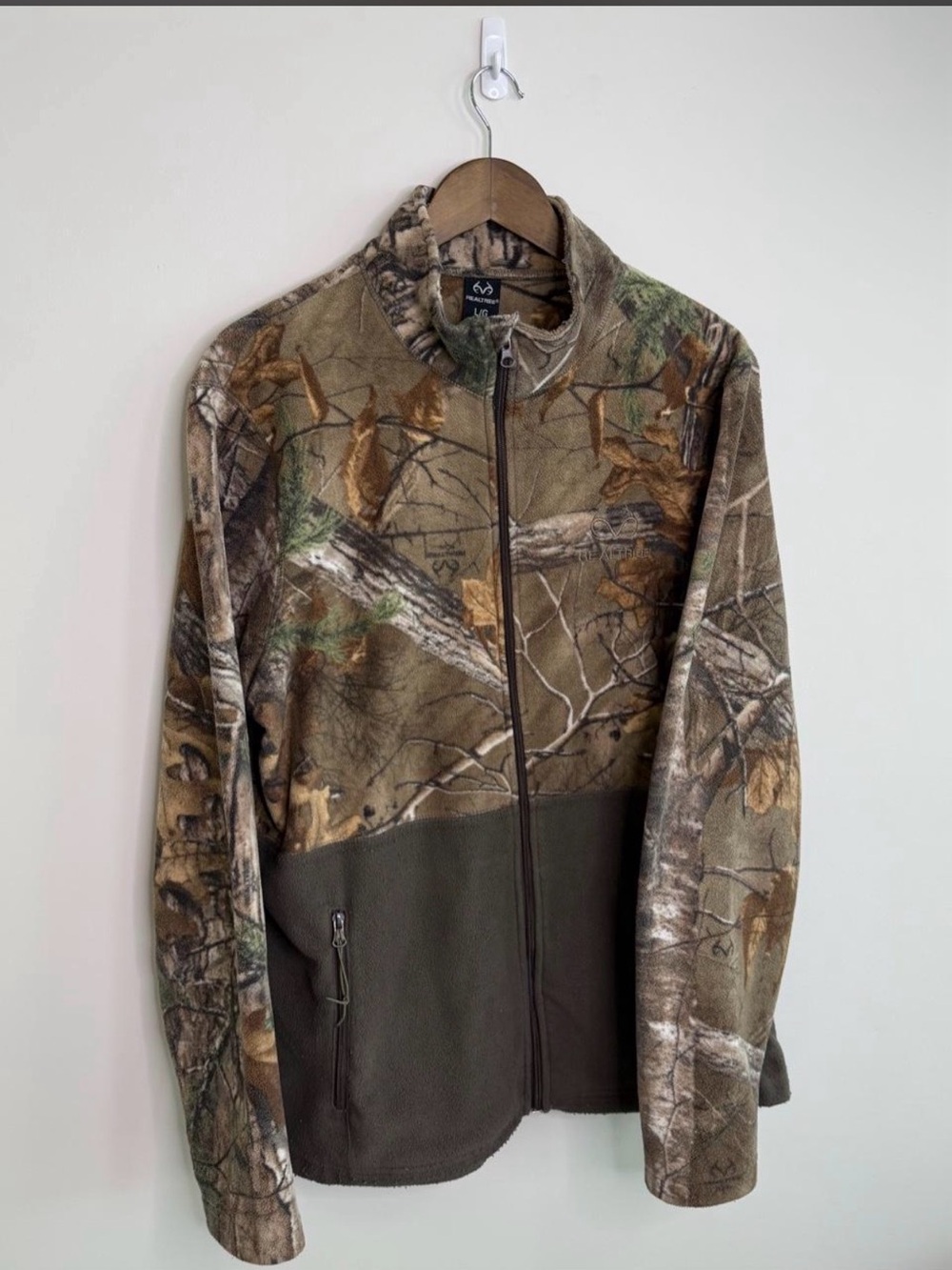Realtree Camouflage Half-Panel Fleece Jacket - Brown/Green